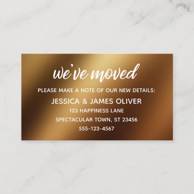 Lässig Gold Ombre "We ve Moved" Karte (Vorderseite)