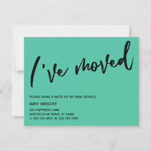 Lässig habe ich Biscay Green New Address Card vers Mitteilungskarte