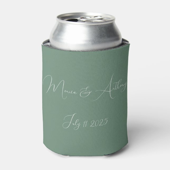 Lässig Sage Green Einfaches Skript Minimalistische Dosenkühler (Kanne Vorderseite)