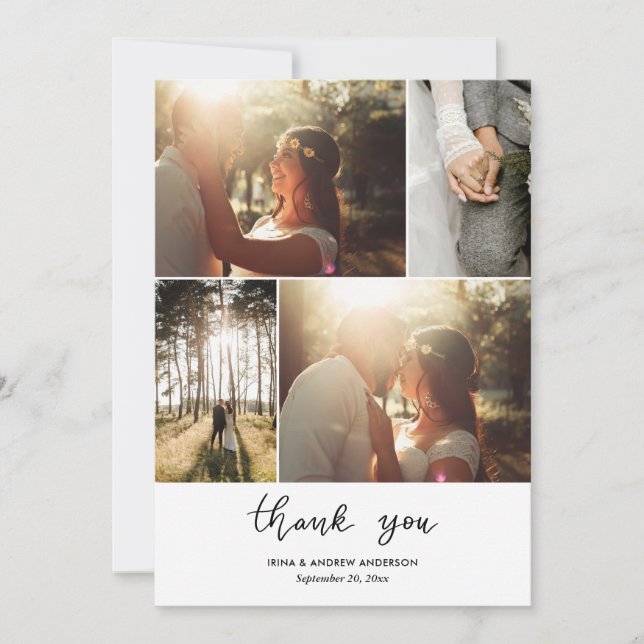 Lässig Simple Dankeschön Script Wedding Foto (Vorderseite)
