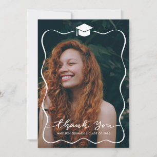 Lässig Vielen Dank, dass Sie Script Graduate Hat F Dankeskarte