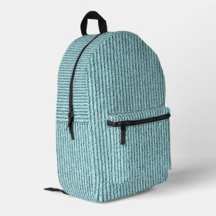 Lässige Aqua-Kordelstreifen-Muster Bedruckter Rucksack