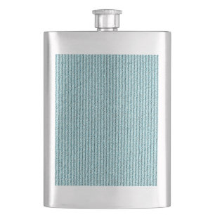 Lässige Aqua-Kordelstreifen-Muster Flachmann