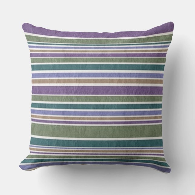 "LÄSSIGE CABANA STRIPE" Spaß Trendig farbenfroh Kissen (Vorderseite)