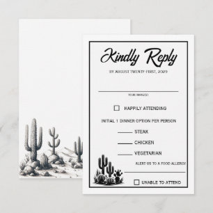 Lässige Cactus Food Choices RSVP Card Karte