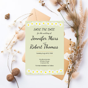 Lässige Daisy-Hochzeit Save The Date