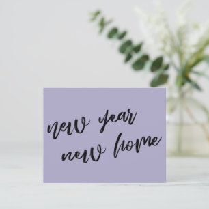 Lässige Dusty Lila New Year New Zuhause Ankündigun Mitteilungskarte