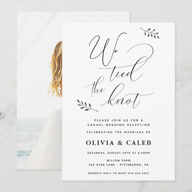 Lässige Einladung zur Hochzeitsempfehlung (Vorne/Hinten)