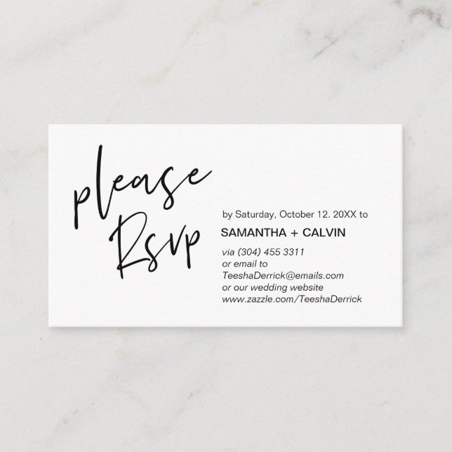 Lässige Elegance Wedding Einladungen UAWG Erinneru (Vorderseite)