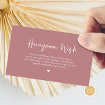 Lässige Elegance Wedding Honeymoon Wish Begleitkarte<br><div class="desc">Das ist die moderne lässige Eleganz-Schrift,  in rosa rosa rosa-rosa-geprägter Wedding Enclosure Card. Sie können die Schriftart-Farben ändern und Ihre Hochzeitsdetails in den entsprechenden Schriftart / Buchstaben hinzufügen. #TeeshaDerrick</div>