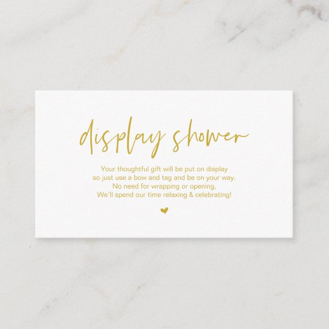 Lässige Eleganz, Display-Dusche, Gold, Hochzeit Begleitkarte (Vorderseite)