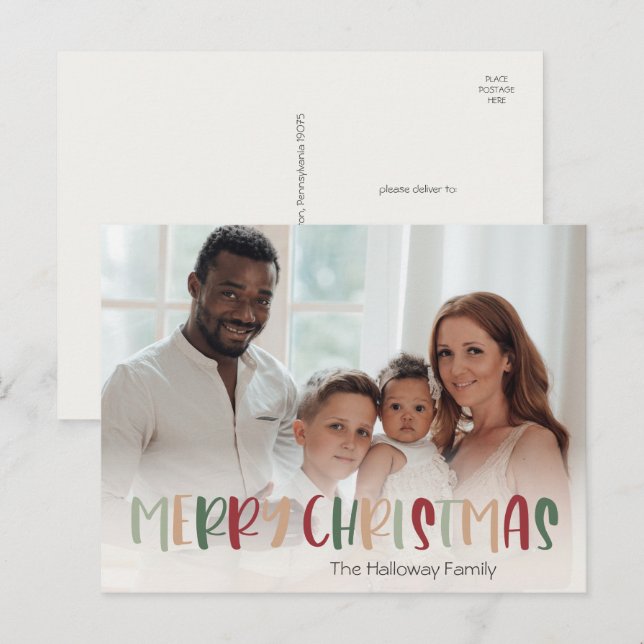 Lässige Farben Weihnachten Volles Foto (Vorne/Hinten)