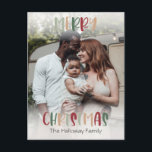 Lässige Farben Weihnachtsbright Volles Foto Feiertagspostkarte<br><div class="desc">Diese lässige, farbenfrohe Weihnachts-Weihnachts-Weihnachtspostkarte ist perfekt für Ihren lustigen, kreativen, hellen Weihnachtsgruß. Es ist ein einzigartiger, spielerischer, moderner Schriftart in Rot, Boho Bräune und heller und dunkelgrüner Farbe, die für ein fröhliches, saisonales Ambiente sorgen. Wenn Sie Ihren Lieben den dunklen Winter mit niedlichem Feiertagsjubeln näher bringen wollen, haben Sie genau...</div>