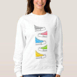 Lässige, farbenfrohe Sneakers FrauenSweatshirt Sweatshirt