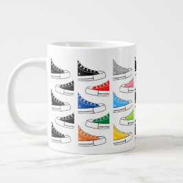 Lässige Farbenfrohe Sneakers Riesencoffee Tee Tass Jumbo-Tasse