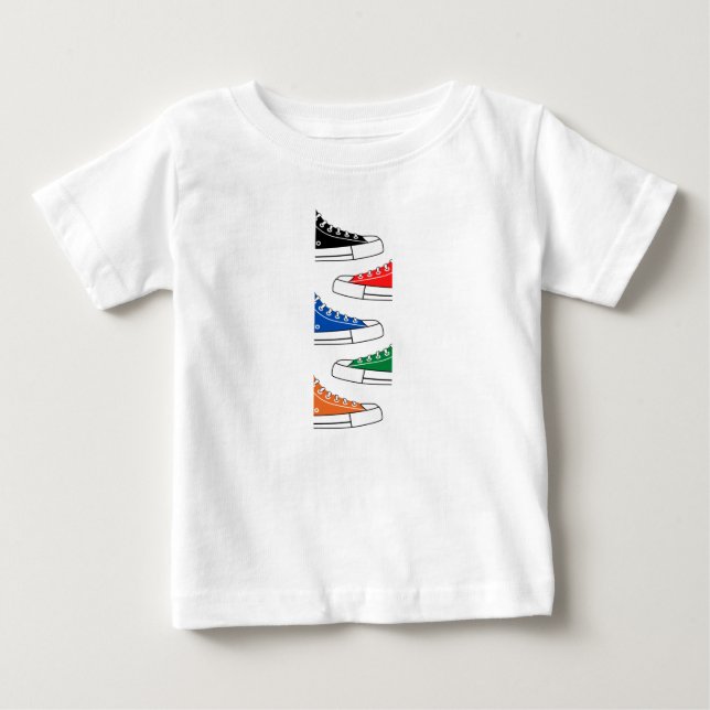 Lässige farbige Sneakers Baby T - Shirt (Vorderseite)