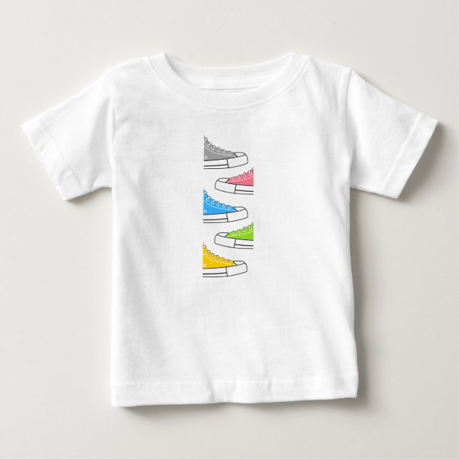 Lässige farbige Sneakers Baby T - Shirt (Vorderseite)