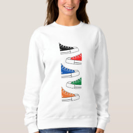 Lässige Farbige Turnschuhe FrauenSweatshirt Sweatshirt