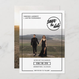 Lässige Foto-Hochzeit Save The Date