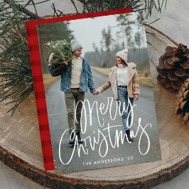 Lässige handgeschriebene Schrift Frohe Weihnachtsz Feiertagskarte
