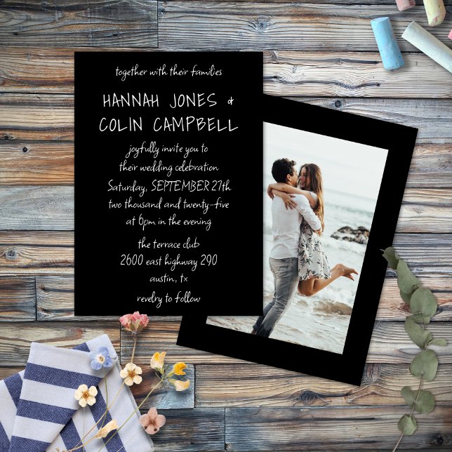 Lässige handgeschriebene Typografie weiß und schwa Einladung (Von Creator hochgeladen)