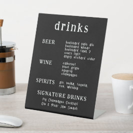 Lässige handgeschriebene Typografie weiß und schwa Sockelschild