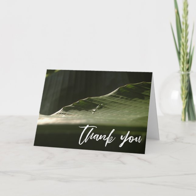 Lässige Handschrift Danke, Banana Leaf Foto Karte (Vorderseite)