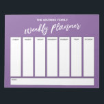 Lässige Handschrift, Einfache Wochenplaner Lila Notizblock<br><div class="desc">Dieser vielseitige Wochenplaner wurde mit sehr grundlegenden Elementen, die alle bearbeitet werden können, Set gemacht... außer dem Header. Der Begriff "Wochenkollektor" wurde in einem modernen lässigen Schriftart dargestellt und als Grafik oben auf der Seite platziert. Verwenden Sie die Vorlagenfelder, um Ihre Daten nach Belieben hinzuzufügen. Ändern Sie auch die Farben...</div>