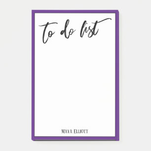 Lässige Handschrift für Lila und weiße Schriften Post-it Klebezettel