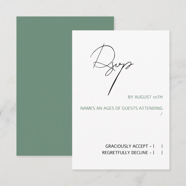 Lässige Handschrift-Hochzeit RSVP Karte (Vorne/Hinten)