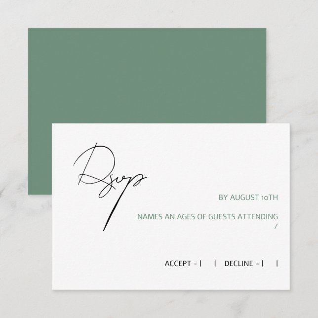 Lässige Handschrift-Hochzeit RSVP Karte (Vorne/Hinten)