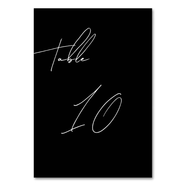 Lässige Handschrift-Hochzeit Tischnummer (Vorderseite)