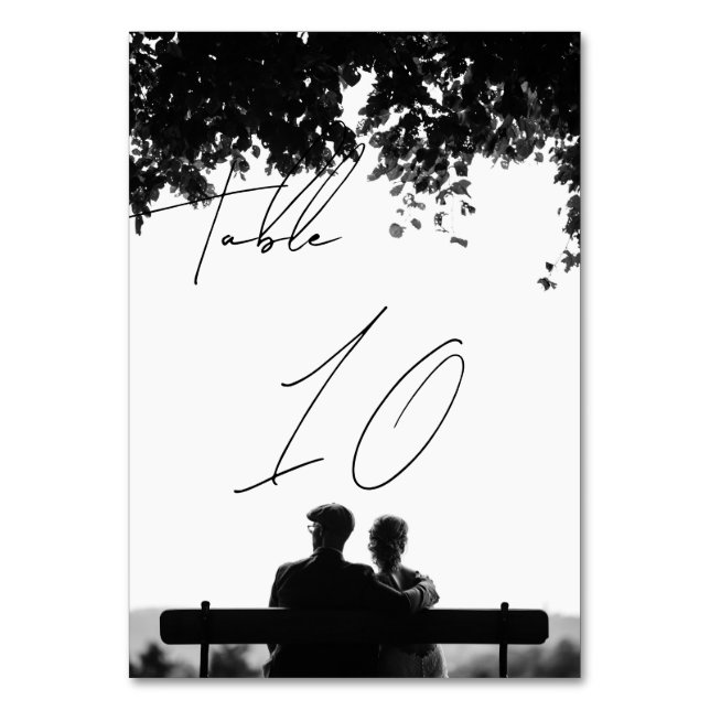 Lässige Handschrift-Hochzeit Tischnummer (Vorderseite)