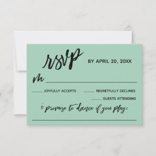 Lässige Handschrift mit einer Song-Anfrage und hel RSVP Karte