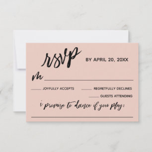 Lässige Handschrift mit Song-Anfrage Blindfarben p RSVP Karte