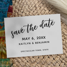 Lässige Handschrift Save the Date, einfache Hochze