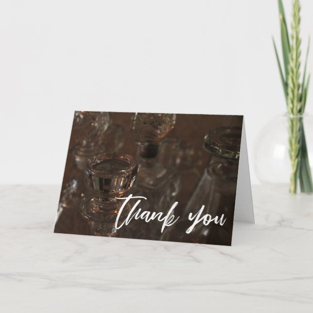 Lässige Handschrift Vielen Dank Glass Fltles Foto Karte (Vorderseite)
