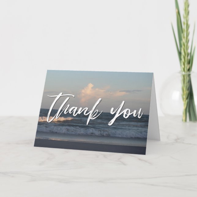 Lässige Handschrift Vielen Dank Topsail Beach Wate Karte (Vorderseite)