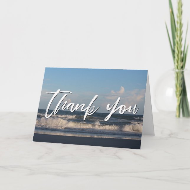 Lässige Handschrift Vielen Dank Topsail Beach Wate Karte (Vorderseite)
