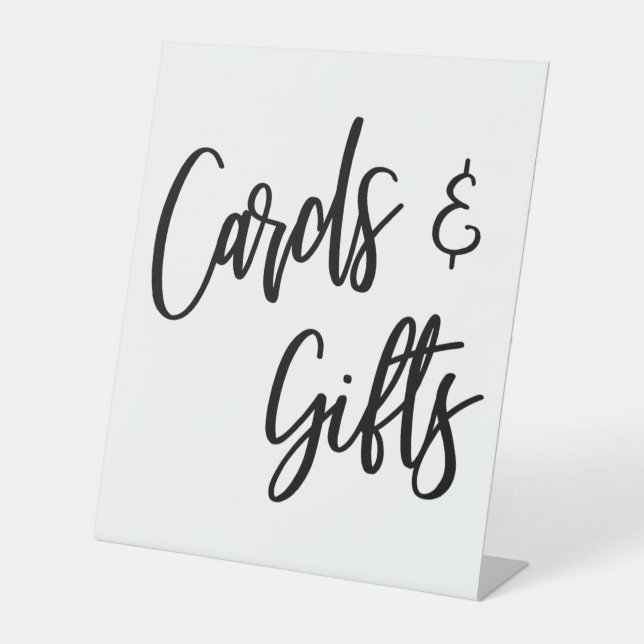 Lässige Handschriftkarten und Geschenke aus Schwar Sockelschild (Vorderseite)