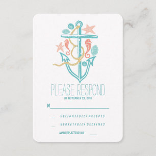 Lässige Hochzeit am Strand UAWG RSVP Karte