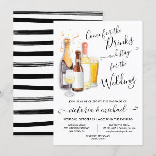 Lässige Hochzeit Erfrischung Einladung