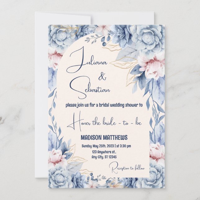 Lässige Hochzeit in Tropical Floral Einladung (Vorderseite)