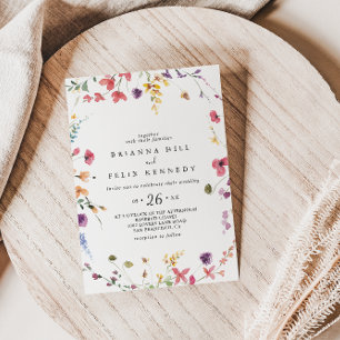 Lässige Hochzeit mit Wild und Blumen Einladung