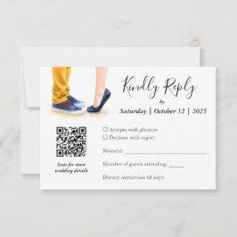 Lässige Hochzeit Modernes Drehbuch Illustration RSVP Karte
