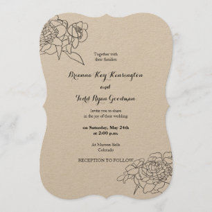 Lässige Hochzeitseinladung auf Kraftpapier Einladung