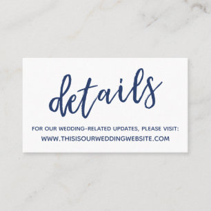Lässige Hochzeitskarte Visitenkarte