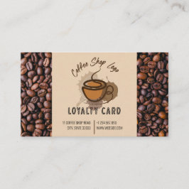 Lässige Kaffeebohnen Fügen Sie Ihrem Logo-Kaffeesh Treuekarte