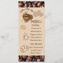 Lässige Kaffeebohnen hinzufügen Menü Kaffeeshop