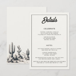 Lässige Kaktus Hochzeit Begleitkarte